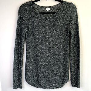 Kismet XS Sparkle Scoop Neck Long Sleeve Sweater Charcoal